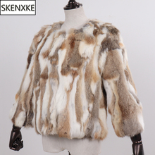 New Women 100% Genuine Real Rabbit Fur Coat Russia Lady Winter Warm Natural Rabbit Fur Jacket Natural Real Rabbit Fur Outerwear 2024 - buy cheap