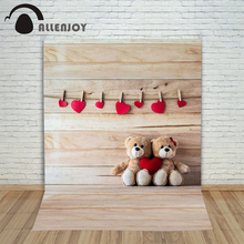 Allenjoy fundo fotográfico amor urso de pelúcia brinquedos placa backdrops menino natal tecido excluindo suporte 8x8 2024 - compre barato