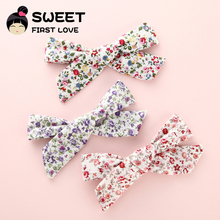 3Pcs/lot Floral Fabric Hair Bows Printed Cotton Hair Clips Hair Barrettes Kids Head Wear Elastic Hair Accessories For Girls 2024 - buy cheap