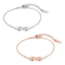 Stainless Steel Bracelets For Women 8 Sharpe Rose Gold Color Bracelet Silver Color Bracelets Adjustable 2024 - buy cheap
