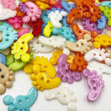 100 peças botões de plástico com mix de pés 22mm artesanato de costura 2 buracos pt113 2024 - compre barato
