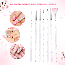 7Pcs/Set Nail Art Brush Pen Dotting Painting Drawing Fan Line Builder Design Polish Gel UV Tips Decoration Manicure Tools 2024 - buy cheap