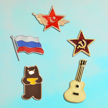 Pin de la bandera nacional rusa, símbolo del oso Guerrero, bandera de la antigua URSS, broche, instrumento Musical, guitarra para amigo 2024 - compra barato