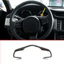 Real Carbon Fiber Car Steering Wheel Decorative Frame Trim Accessories For Jaguar XE XF F-Pace f pace E-PACE 2016-2017 2024 - buy cheap