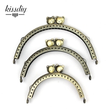 KISSDIY 3PCS  8.5cm/10.5cm/12.5cm Cat  Metal Purse Frame Antique Bronze Round kiss clasp Handle DIY Clutch Bag Accessories 2024 - buy cheap