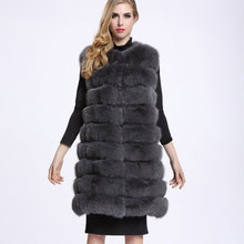 ZADORIN-Chaleco largo de piel sintética para mujer, ropa de invierno cálida, mullida, chaqueta de piel 2024 - compra barato