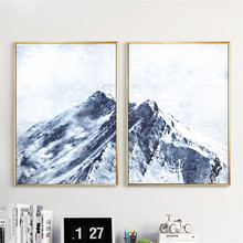 Abstract Mountain Nordic Canvas Snow Scenery Nordic Wall Art Modern Home Decor Landscape Living Room Bedroom Nordic Home Poster 2024 - buy cheap