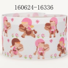 NEW 50 yards lively ride horse girl pattern printed grosgrain ribbon free shipping 2024 - buy cheap