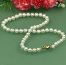 Terisa Pearljewelry 100% Real Freshwater Pearl Necklace AA 8-9MMMM White Color Pearl Jewelry 18inches 2024 - buy cheap