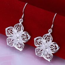 Wholesale silver plated Earring,925 Jewelry silver,Fashion Flower Earrings SMTE035 2024 - buy cheap