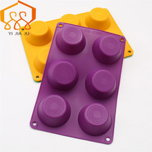 Free Shipping New cake design 6 hole pudding Muffin cup silicone mold silicone nonstick bakeware family baking cake mould 2024 - buy cheap