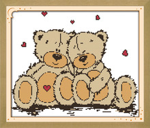 Sweet time cross stitch kit animal bear lovers Aida count 18ct 14ct 11ct print embroidery DIY handmade needlework supplies bag 2024 - buy cheap