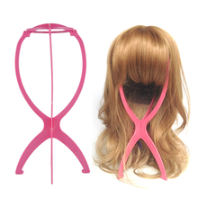 Soportes para peluca de plástico rosa, soporte para cabeza de maniquí modelo Fashion, herramienta de estilismo de exhibición, plegable, duradero, sombrero de peluca, 1 ud. 2024 - compra barato