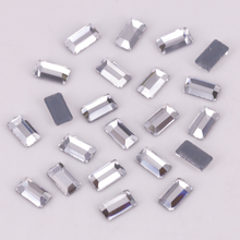 Lead Free AAA 2.5x5mm, 3x7mm Baguette Crystal Clear Flat Back Hotfix Rhinestones / Iron On Flat Back Crystals 2024 - buy cheap