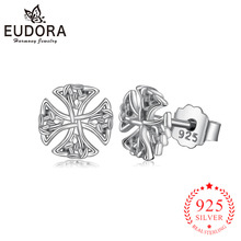 EUDORA-pendientes de plata de ley con forma de cruz para mujer, aretes pequeños, plata esterlina 925, estilo ceñido, fiesta, cey91 2024 - compra barato