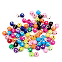 Cuentas acrílicas con cuentas mixtas para joyería, 50 Uds., para marcar joyas, pulsera, collar, Charm, 8mm 2024 - compra barato