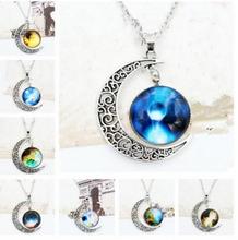 na1044  Europe Fashion Jewelry Necklace Lovely Pendant Moon Time and space crystal Necklace Women's jewelry accessories 2024 - buy cheap