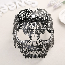 2019 Halloween Skull Rhinestone Metal Diamond Mask Venetian Costume Masquerade Tiger Head Makeup Masks 2024 - buy cheap