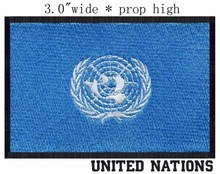 Флаг ООН 3 "Широкая вышивка патч для ленты вышивка/военный патч/мешок bordadas 2024 - купить недорого