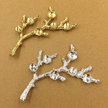 20 PCS 45*39mm Fashion Metal Alloy Gold/Silver Color Tone Branch Connectors Charm For Jewelry Making 2024 - buy cheap