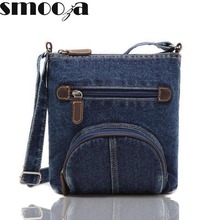 SMOOZA Fashion Blue Denim Shoulder Bags Women Handbag Classical European Women Crossbody Bag Retro Front Pocket Bags Camera Bag 2024 - buy cheap