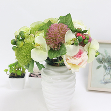 Flores artificiales de novia con flores de seda flores artificiales decoración del hogar DIY ramo decoración de escritorio accesorios plantas 2024 - compra barato