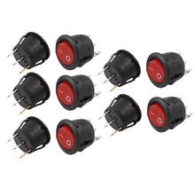 10 Pcs SPST On/Off Red Light Round Boat Rocker Switch AC 6A/250V 10A/125V  KCD1-105N 2024 - buy cheap