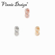 Vinnie design-joias do infinito com corrediça., amuletos com encaixe em 10mm, em aço inoxidável, pulseira de malha, 5 espaços. 2024 - compre barato