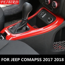Para jeep compass left-hand drive 2017 2018 abs transmissão mudança de engrenagem quadro interior modificado capa guarnição fosco fibra de carbono 2024 - compre barato