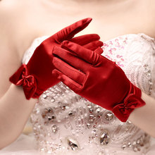 5pc/lot Short red finger flower girl bridesmaid gloves women lady dancing party performance gloves 2024 - buy cheap