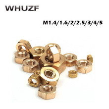100pcs DIN934 M1.4 M1.6 M2 M2 M3 M4 M5 copper Brass Nut Copper Hexagonal Nut Brass Hex Nut 2024 - buy cheap
