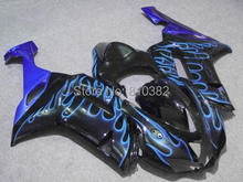 Kit de carenado de motocicleta personalizado para KAWASAKI Ninja ZX6R 07 08 ZX6R 636 2007 2008 llamas azules negras ABS carenados set + 7 regalos SC119 2024 - compra barato