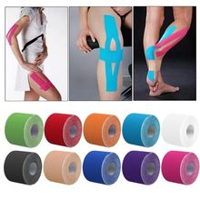 Эластичный хлопковый рулон Kinesiotape 5 м, ленты для защиты от растяжения мышц при спортивных травмах, фитнес для оказания первой помощи 2024 - купить недорого