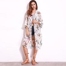 ZANZEA Women Vintage Bohemian Kimono Outwear 2021 Casual Loose Long Cardigan Ladies Chiffon Blouses Shirts Smock Plus Size  Tops 2024 - buy cheap