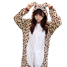 Kigurumi Leopard Pajama Adult Animal Onesies for Women Men Couple Winter Pajamas Kegurumi Sleepwear Flannel Pijamas pyjama 2024 - buy cheap