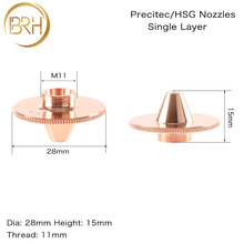 Boquilla de bulto láser BRH, calibre de una sola capa 1,0-3.0HD para Precitec 1064nm, máquina de cabezal de corte láser de fibra Hankwang Procutter 2024 - compra barato
