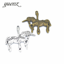 YuenZ 3 pcs 2 color Antique Silver Plated alloy unicorn Charms Pendants for Jewelry Making DIY Handmade Craft 43*43mm D9126 2024 - buy cheap