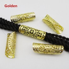 5pcs-10pcs Golden/Silver big adjustable hair braid dread Dreadlock Beads cuffs clips rings tube Accessories approx 16mm hole 2024 - buy cheap