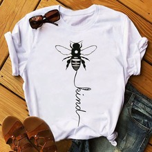 bee kind T-Shirt aesthetic women street style unisex cotton big bee Fashion funny grunge tumblr camisetas graphic casual tee top 2024 - buy cheap