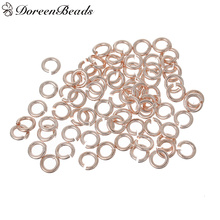DoreenBeads-piezas de anillos de salto de latón abierto, color oro rosa redondo, 4mm( 1/8 ") de diámetro, 500 Uds. 2024 - compra barato