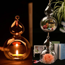 Hanging Clear Glass Globe Cucurbit Candle Tea Light Holder Air Plant Terrarium 2024 - buy cheap