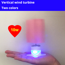 Nova Micro Motor Pequeno LED luzes Lâminas Gerador de Turbina Eólica de Eixo Vertical gerador de energia eólica conjunto completo DIY moinho de vento cor rosa 10 2024 - compre barato