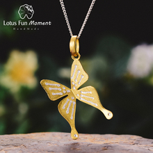 Lotus Fun Moment Real 925 Sterling Silver Fahion Jewelry Fly Butterfly Design Pendant without Necklace Acessorios for Women 2024 - buy cheap