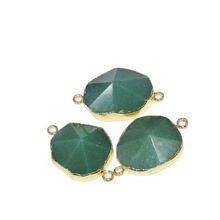 Colgante de Aventurina verde Natural para collar para hombre, 2 Piercings de cristal verde, amuleto de cuarzo, 2019 2024 - compra barato