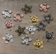 15mm Filigree Flower Charms Spacer Beads Connectors Links Bu Yao Hair Sticks DIY Jewelry Accessories Findings Multi-color Plated 2024 - buy cheap