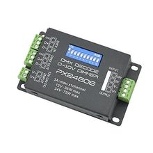 Controlador de led px24606 dmx 512, decodificador 9a dmx 512, amplificador 12v 24v para luz de tira única