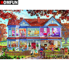 HOMFUN 5D DIY Diamond Painting Full Square/Round Drill "House scenery" Embroidery Cross Stitch Mosaic Home Decor Gift A08285 2024 - buy cheap