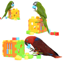 Bloques de construcción de loros para niños, juguetes de desarrollo de entrenamiento de inteligencia de aves para cacatúa, guacamayo, periquitos de bricolaje, accesorios de juguete 2024 - compra barato