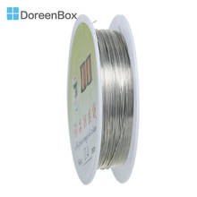 DoreenBox медный серебристый цвет Бисероплетение проволочный шнур круглый 0,4 мм диаметр. (26 калибр), 2 рулона (около 15 м/рулон) 2024 - купить недорого