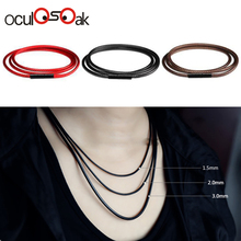 Black Necklace Cord Leather Cord Wax Rope Chain With Stainless Steel Clasp For Men Women DIY Necklace Making 1mm 1.5mm 2mm 3mm 2024 - buy cheap